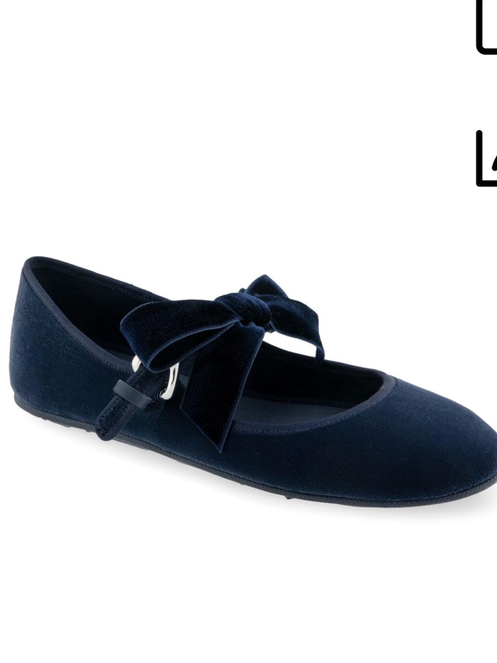 Aerosoles Navy Velvet Bow Mary Jane Shoes